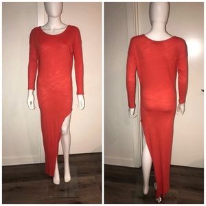 STILLWATER red/orange cotton hi low boho dress S